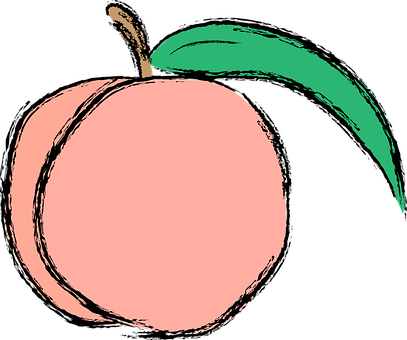 Stylized Peach Illustration PNG