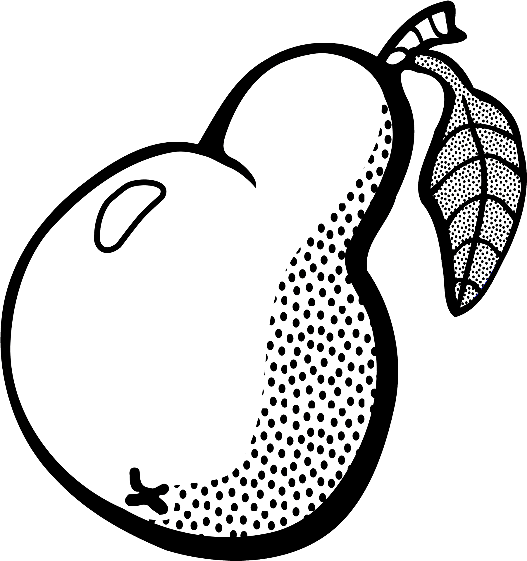 Stylized Pear Illustration PNG