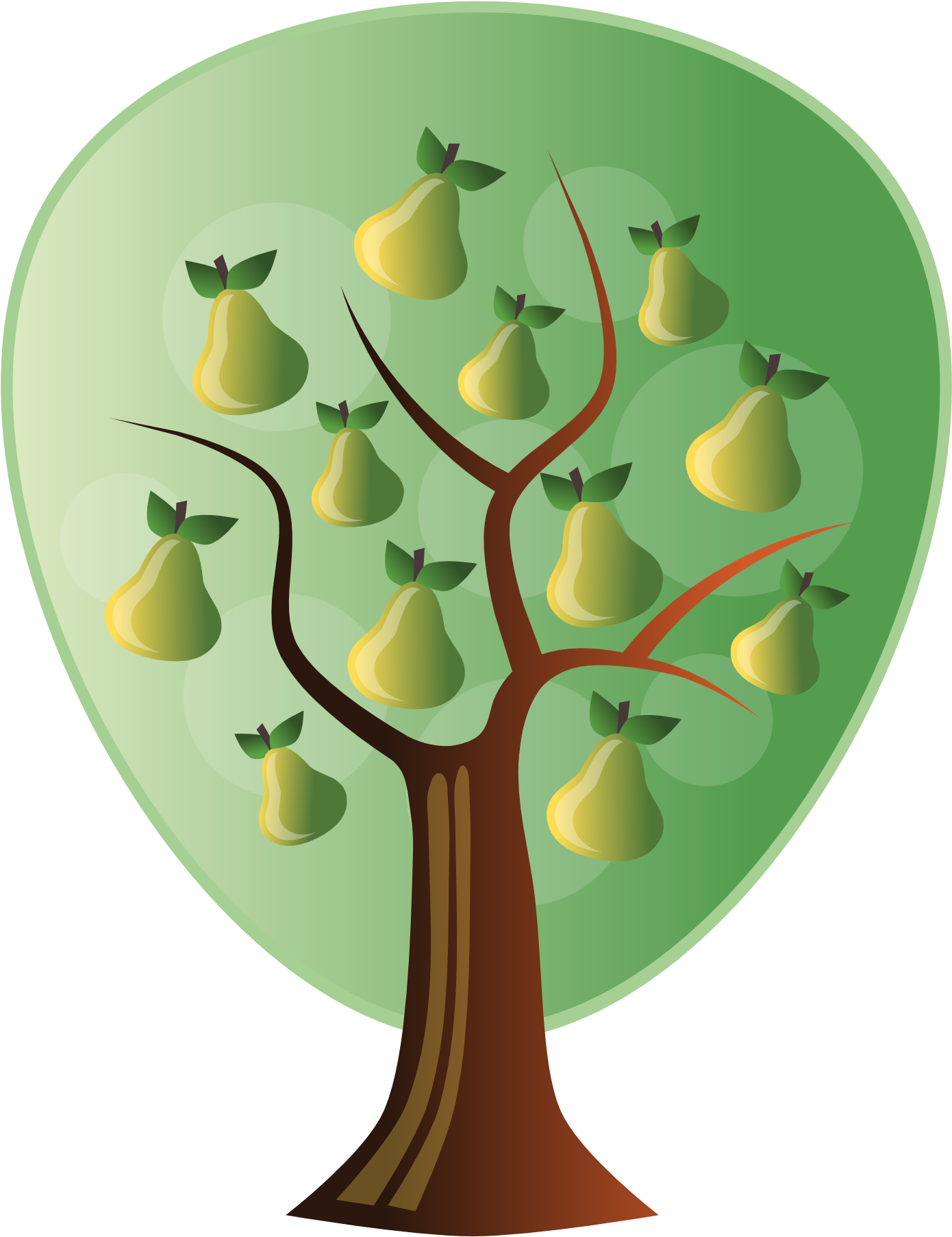 Stylized Pear Tree Illustration PNG
