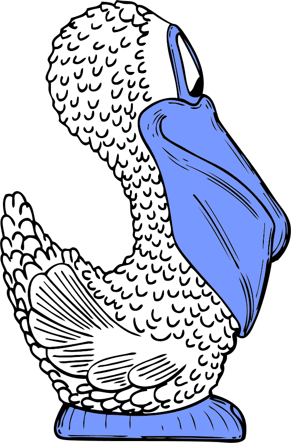 Stylized Pelican Illustration PNG