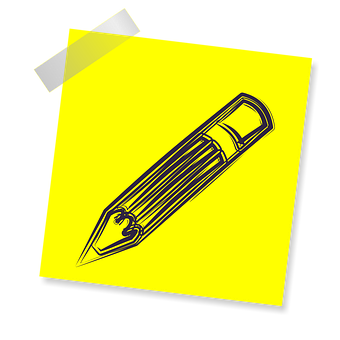 Stylized Pencil Drawingon Yellow Background PNG