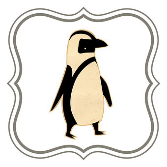 Stylized Penguin Graphic PNG