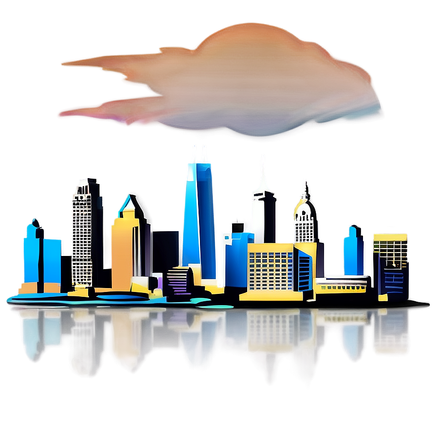 Stylized Philadelphia Skyline Png 06252024 PNG