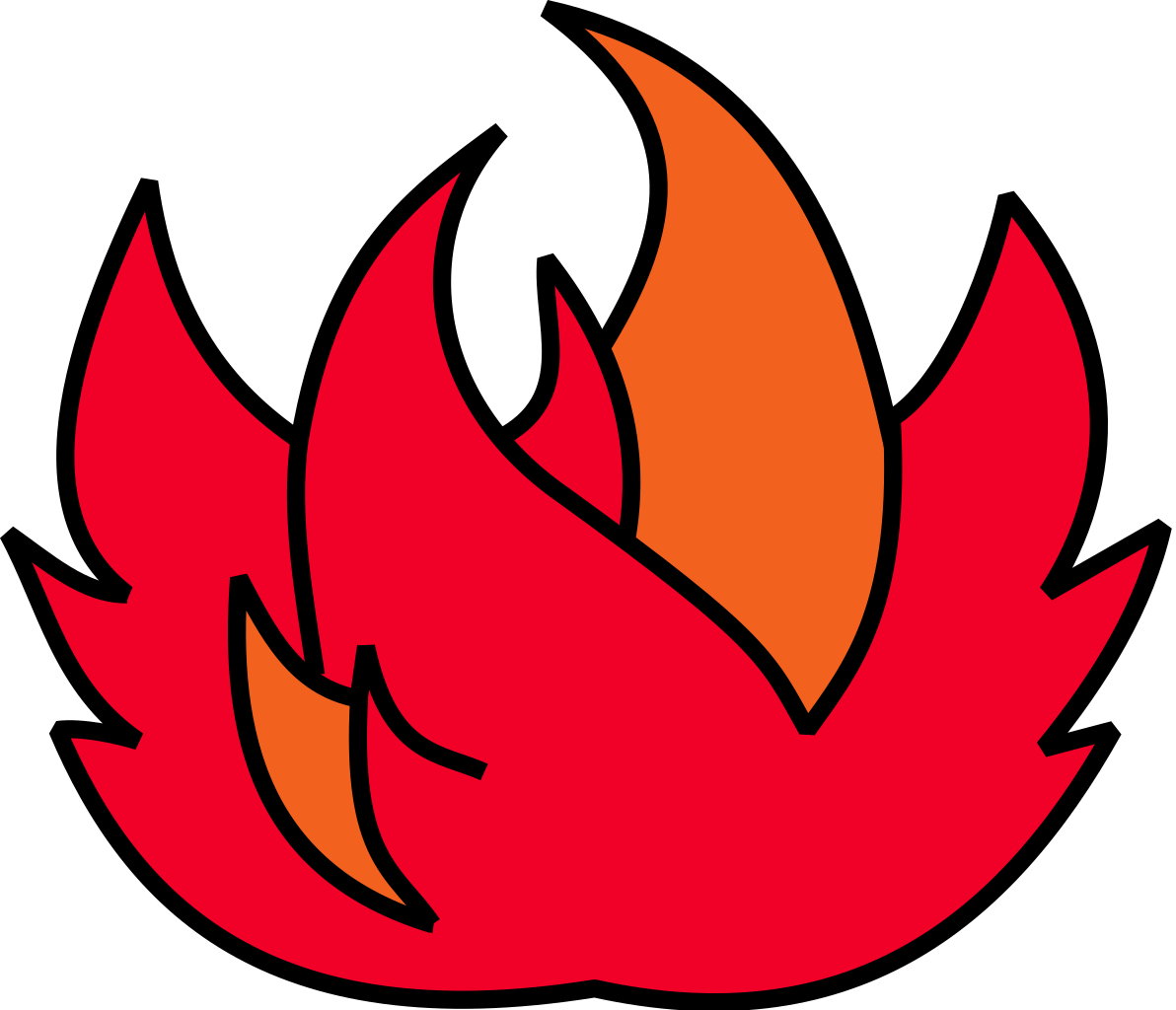 Stylized Phoenix Flame Graphic PNG