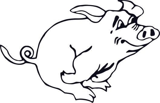 Stylized Pig Silhouette PNG