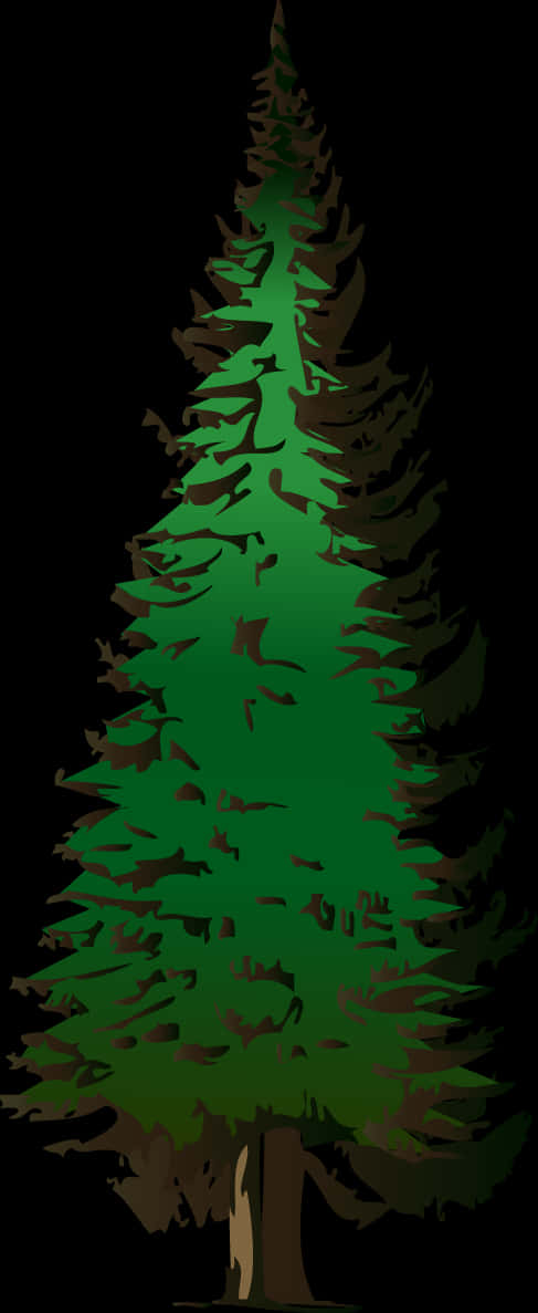 Stylized Pine Tree Illustration PNG