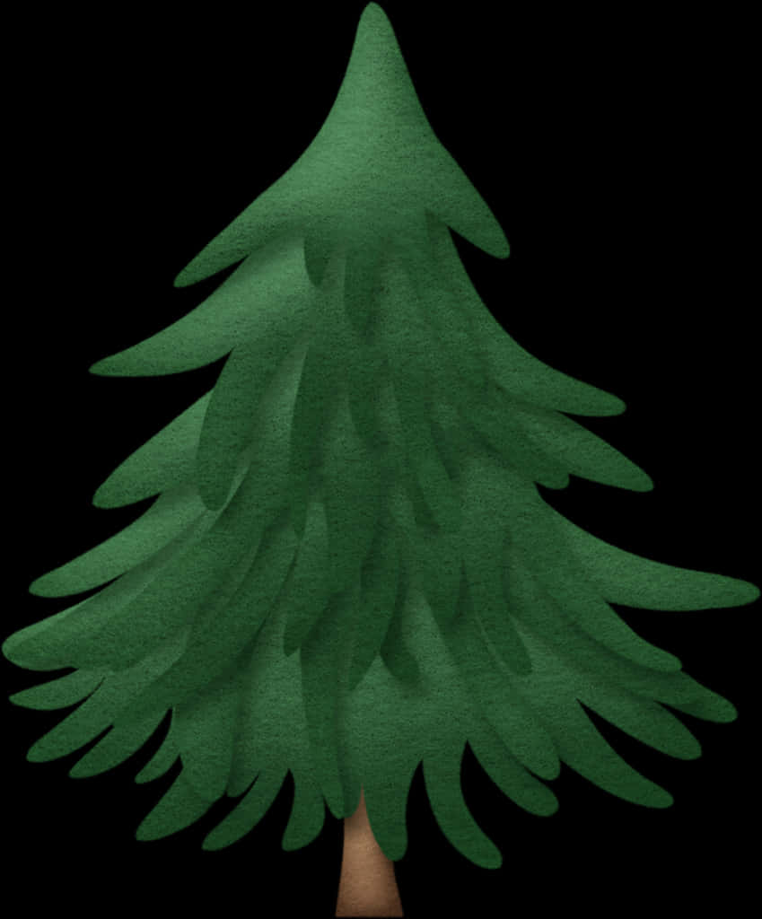 Stylized Pine Tree Illustration PNG