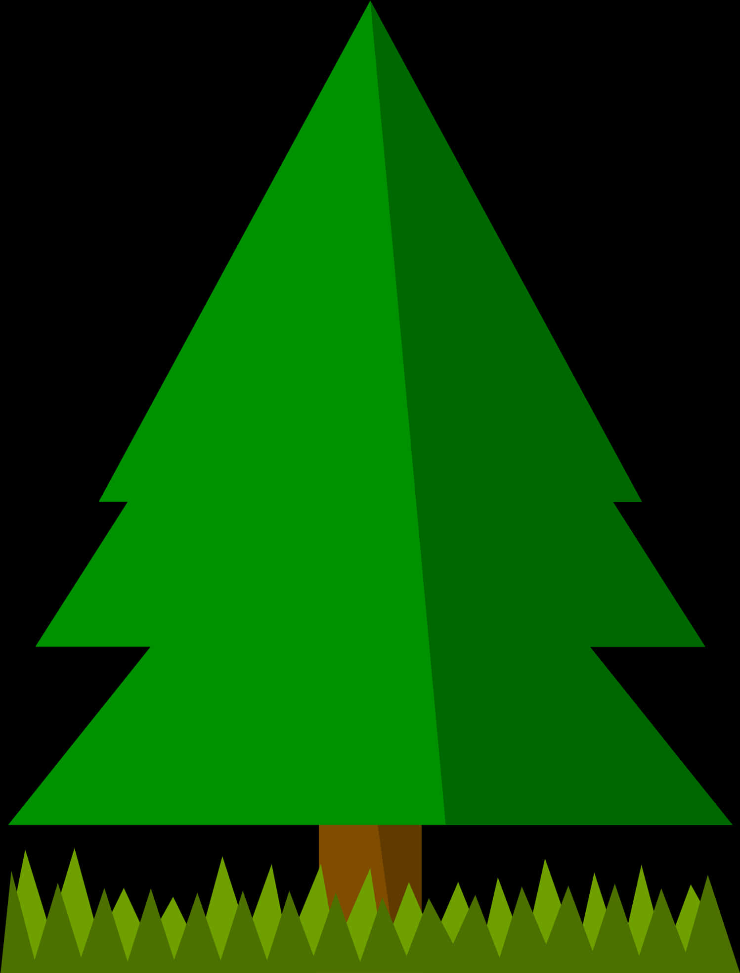 Stylized Pine Tree Vector PNG