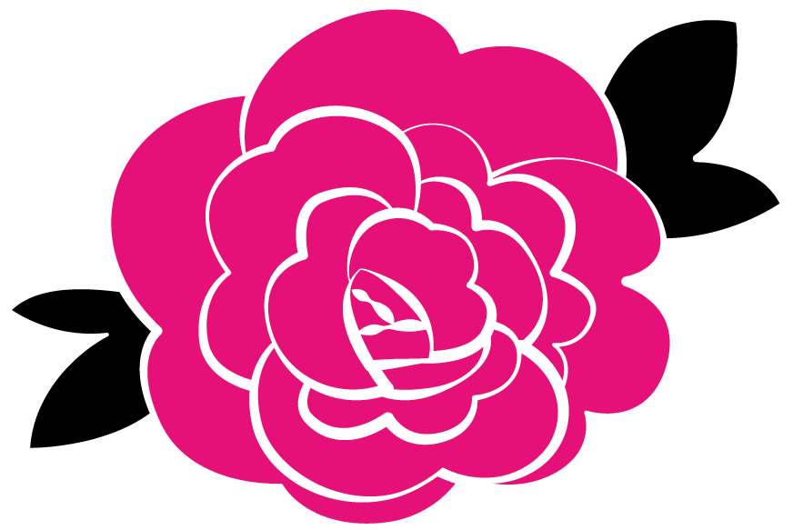 Stylized Pink Camellia Graphic PNG