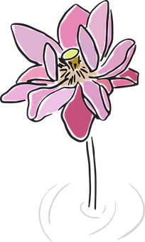 Stylized Pink Flower Illustration PNG