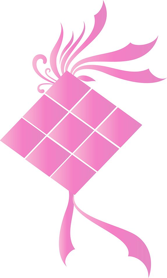 Stylized Pink Ketupat Vector PNG