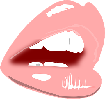 Stylized Pink Lips Illustration SVG