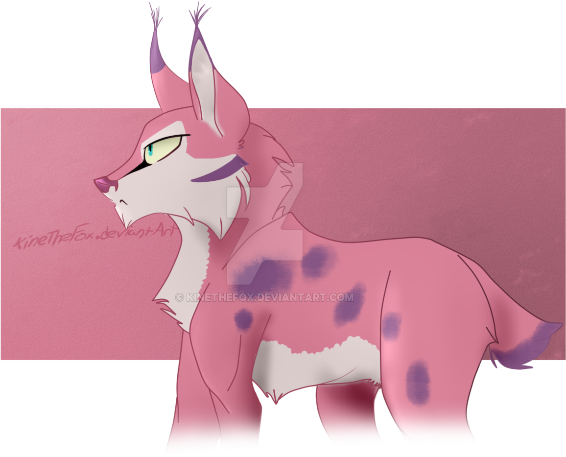 Stylized Pink Lynx Artwork PNG