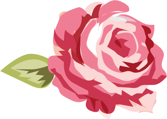Stylized Pink Rose Illustration PNG