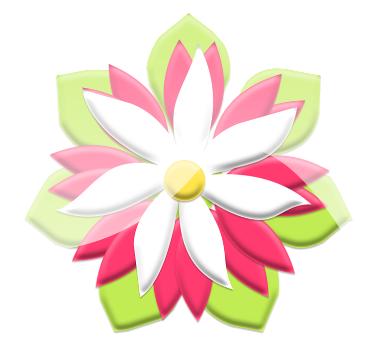 Stylized Pinkand White Flower Illustration PNG