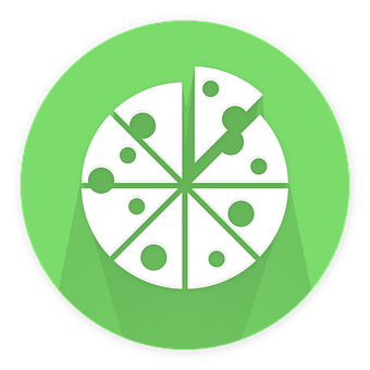 Stylized Pizza Icon Green Background PNG