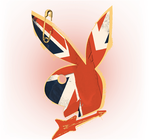 Stylized Playboy Bunny U K Flag PNG