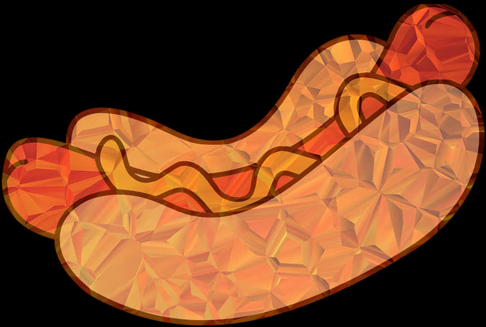 Stylized Polygonal Hot Dog PNG