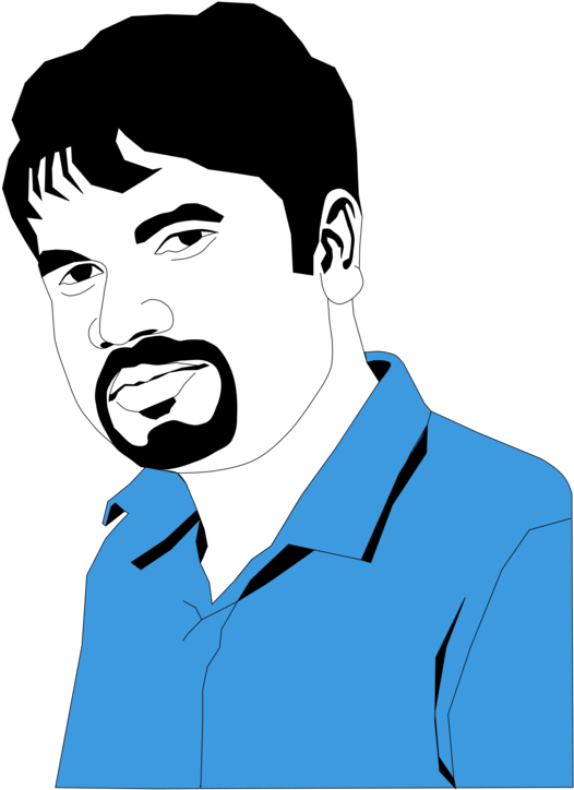 Stylized Portraitof Manin Blue Shirt PNG