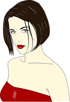 Stylized Portraitof Woman PNG