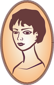 Stylized Portraitof Woman PNG