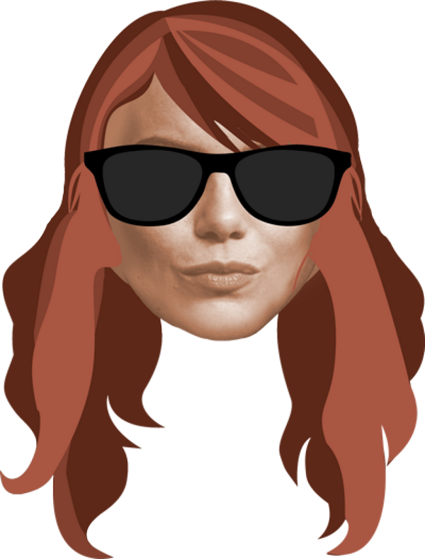 Stylized Portraitof Womanwith Sunglasses PNG