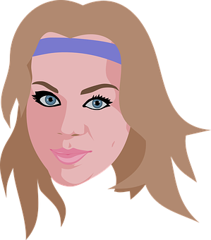 Stylized Portraitofa Womanwith Headband PNG