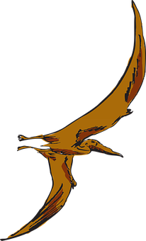 Stylized Pterosaur Illustration PNG