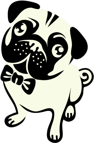 Stylized Pug Illustration PNG