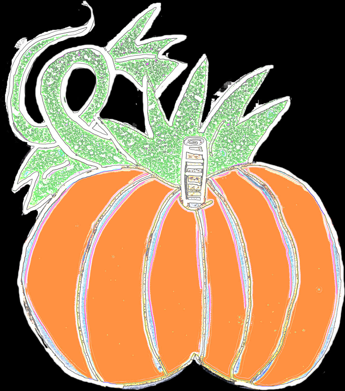 Stylized Pumpkin Illustration PNG