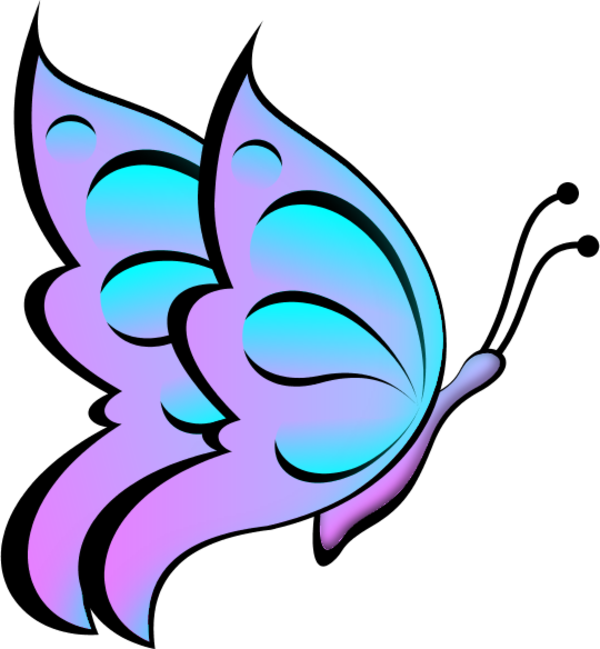 Stylized Purple Butterfly Illustration PNG