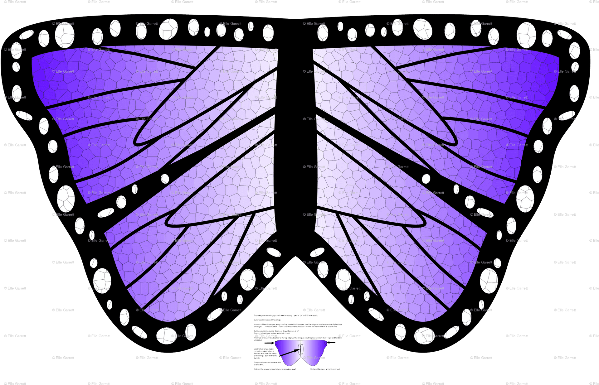 Stylized Purple Butterfly Wings PNG