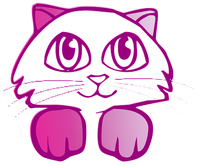 Stylized Purple Cat Graphic PNG