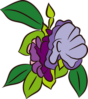 Stylized Purple Flower Illustration PNG