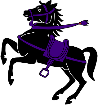 Stylized Purple Horse Outline PNG