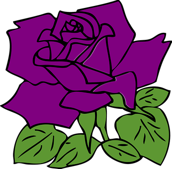 Stylized Purple Rose Graphic PNG