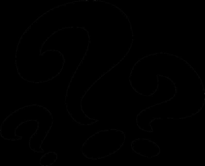 Stylized Question Marks Black Background PNG