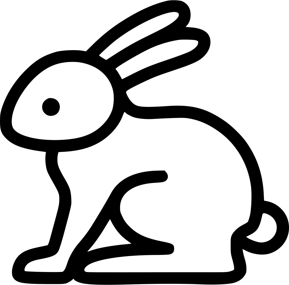 Stylized Rabbit Line Art PNG
