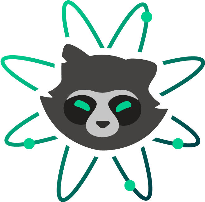 Stylized Raccoon Atom Illustration SVG