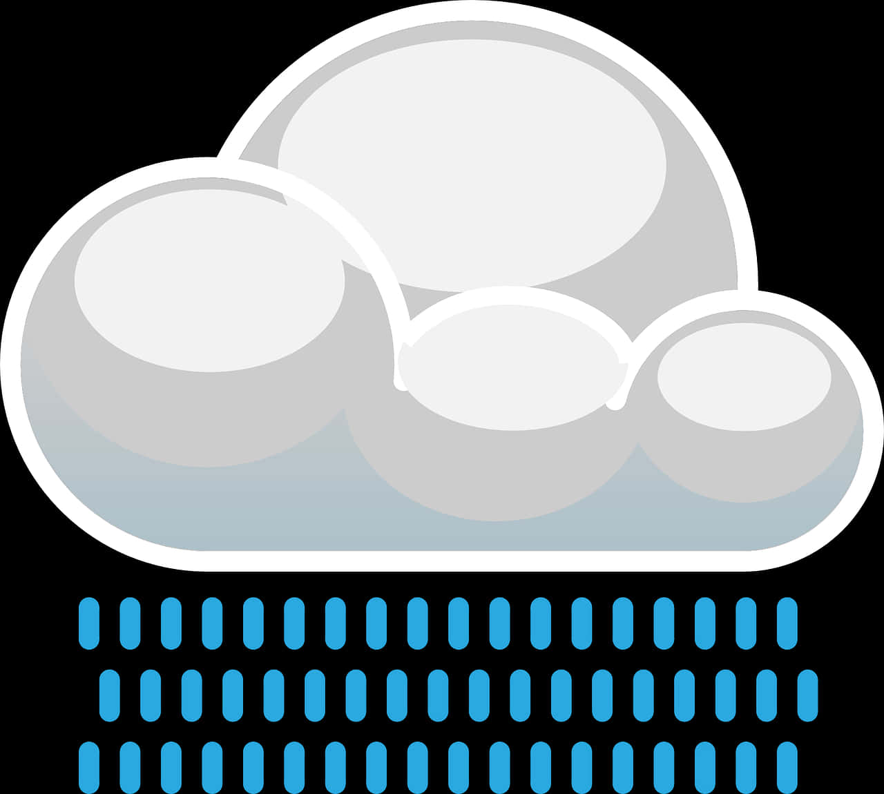 Stylized Rain Cloud Graphic PNG