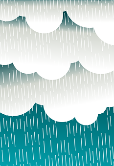 Stylized Rain Clouds Illustration PNG