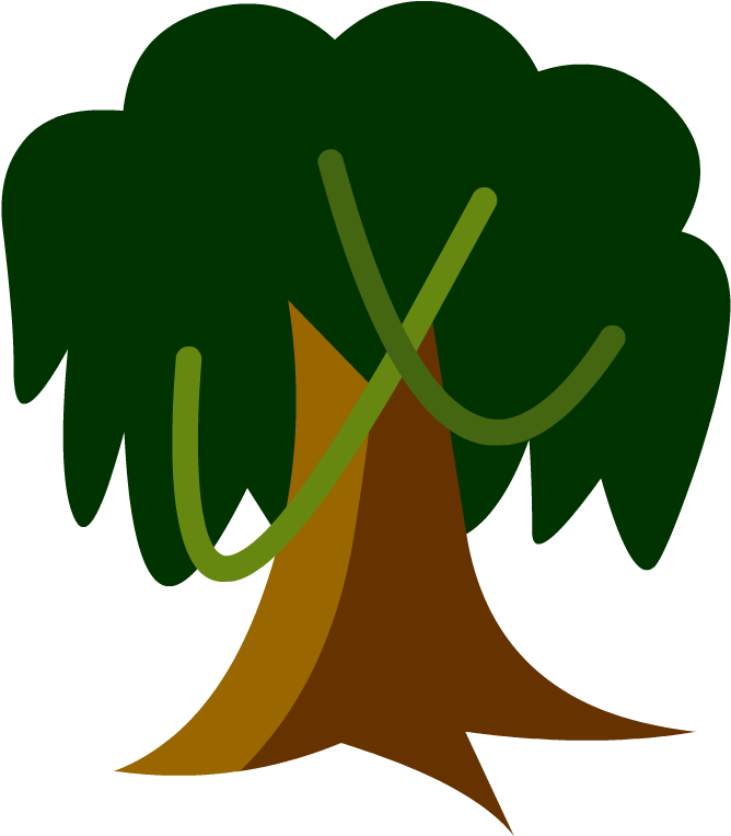 Stylized Rainforest Tree Graphic PNG