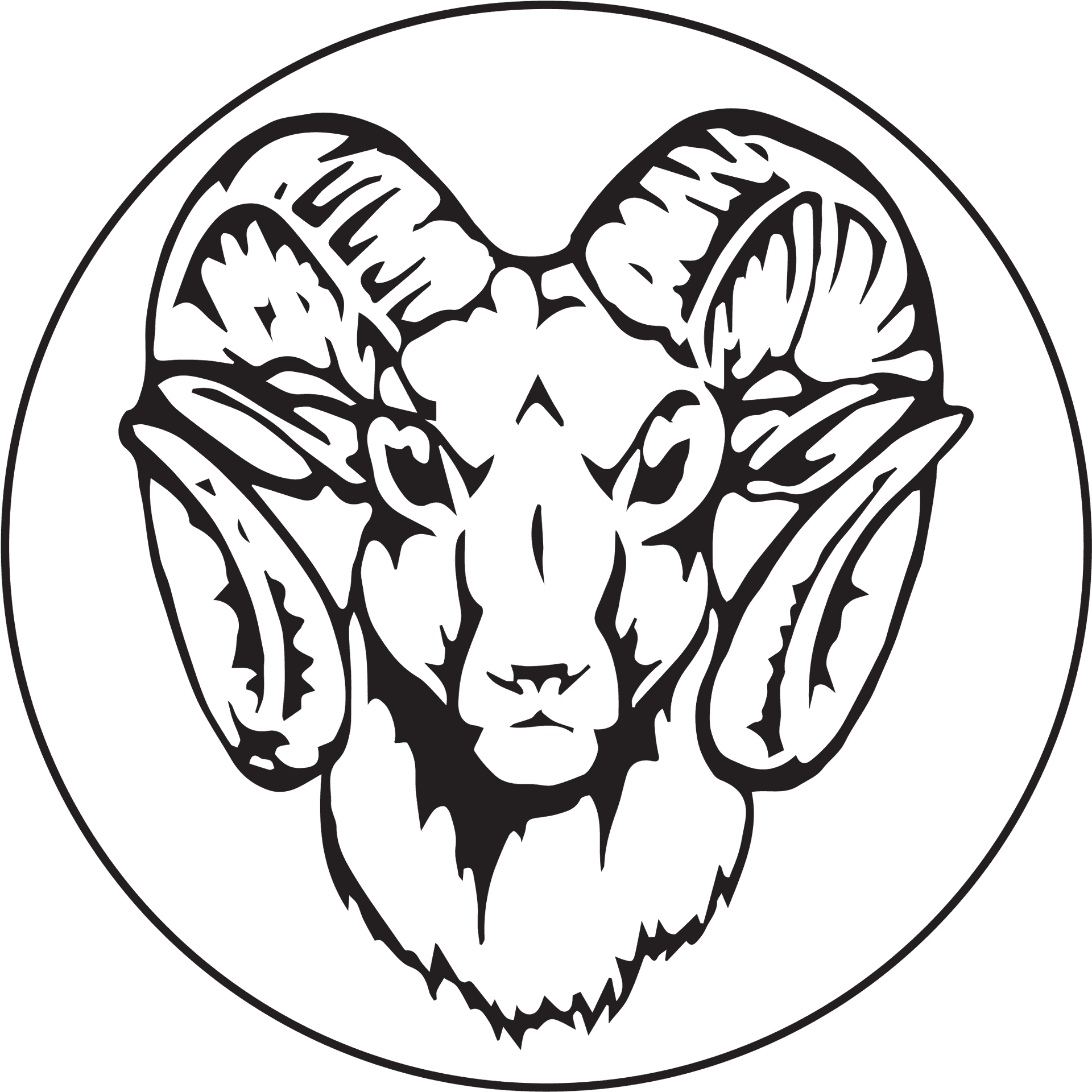 Stylized Ram Head Graphic PNG