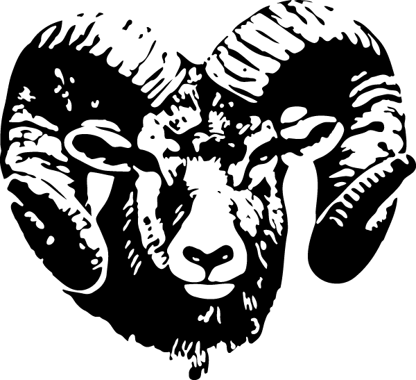 Stylized Ram Silhouette PNG