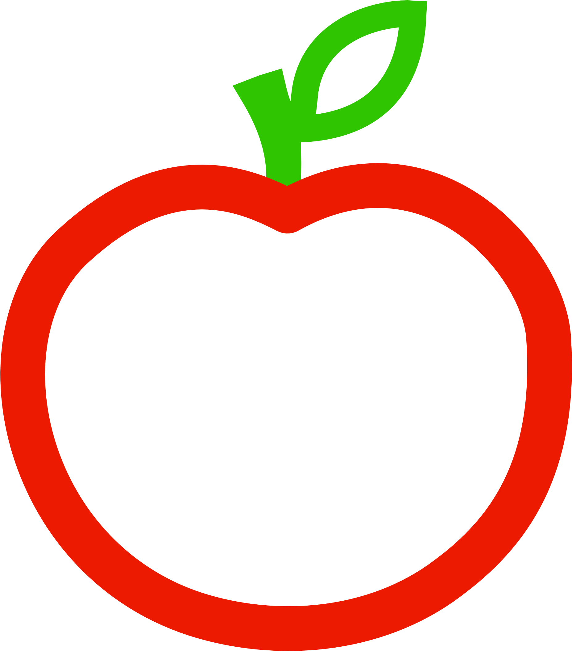Stylized Red Apple Graphic PNG