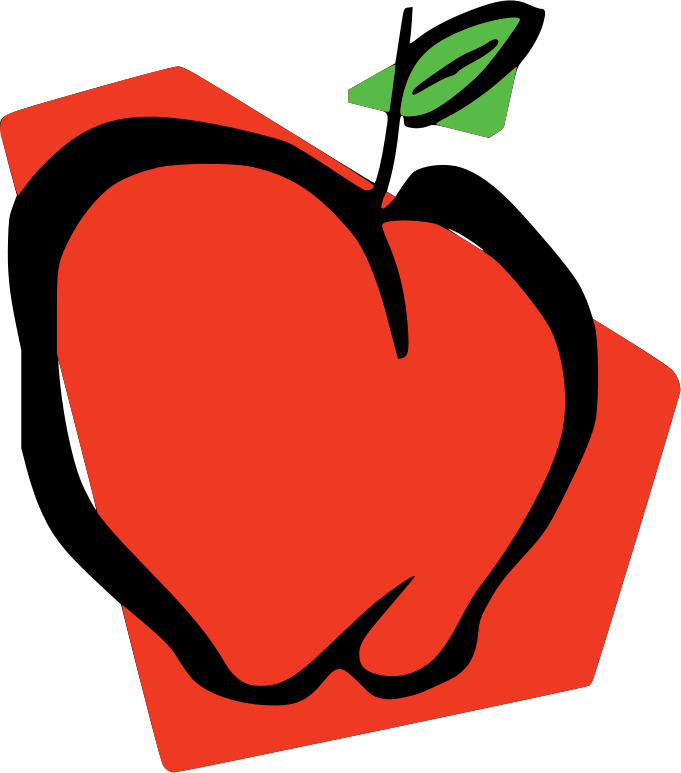 Stylized Red Apple Illustration PNG