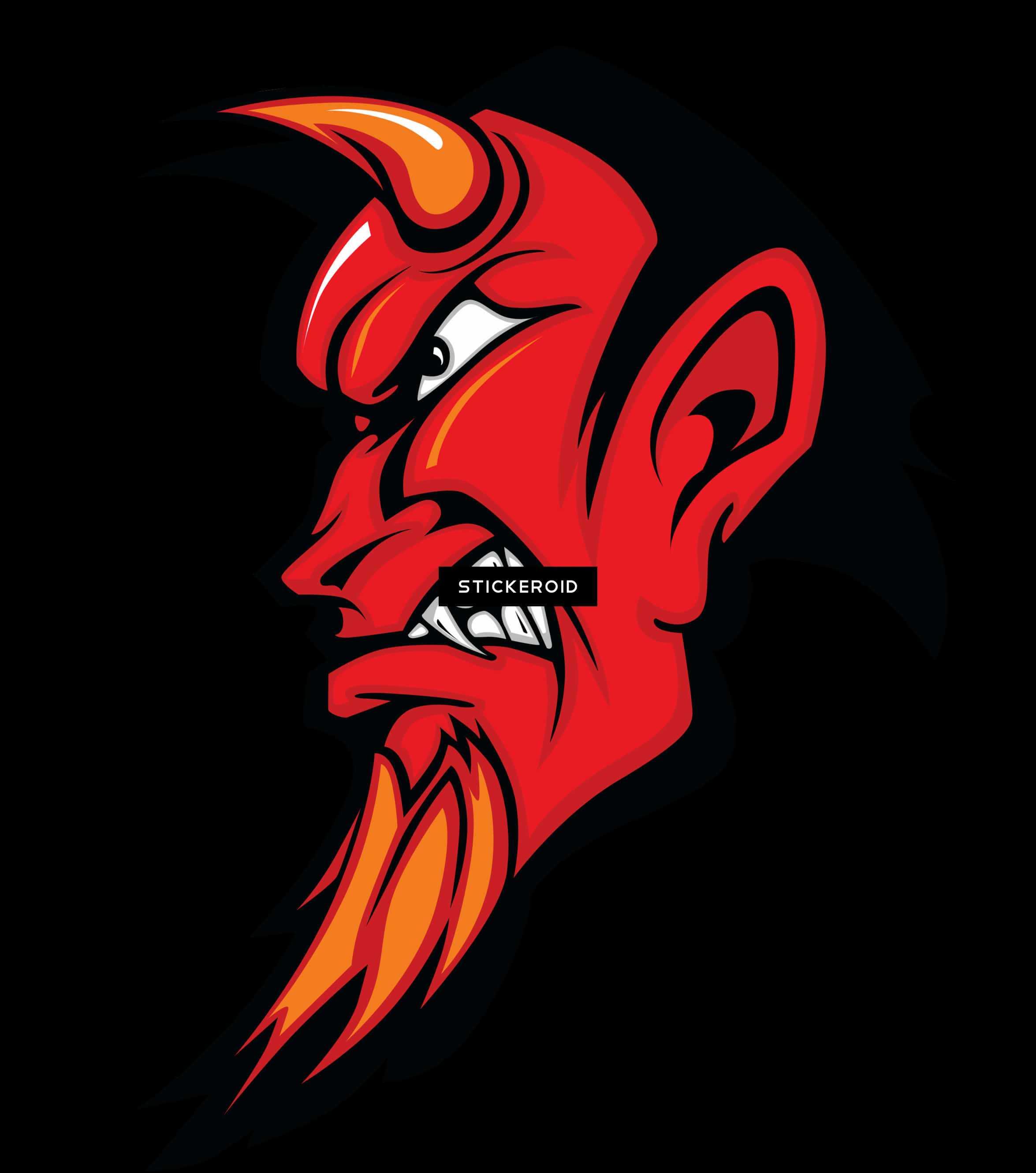 Stylized Red Devil Graphic PNG
