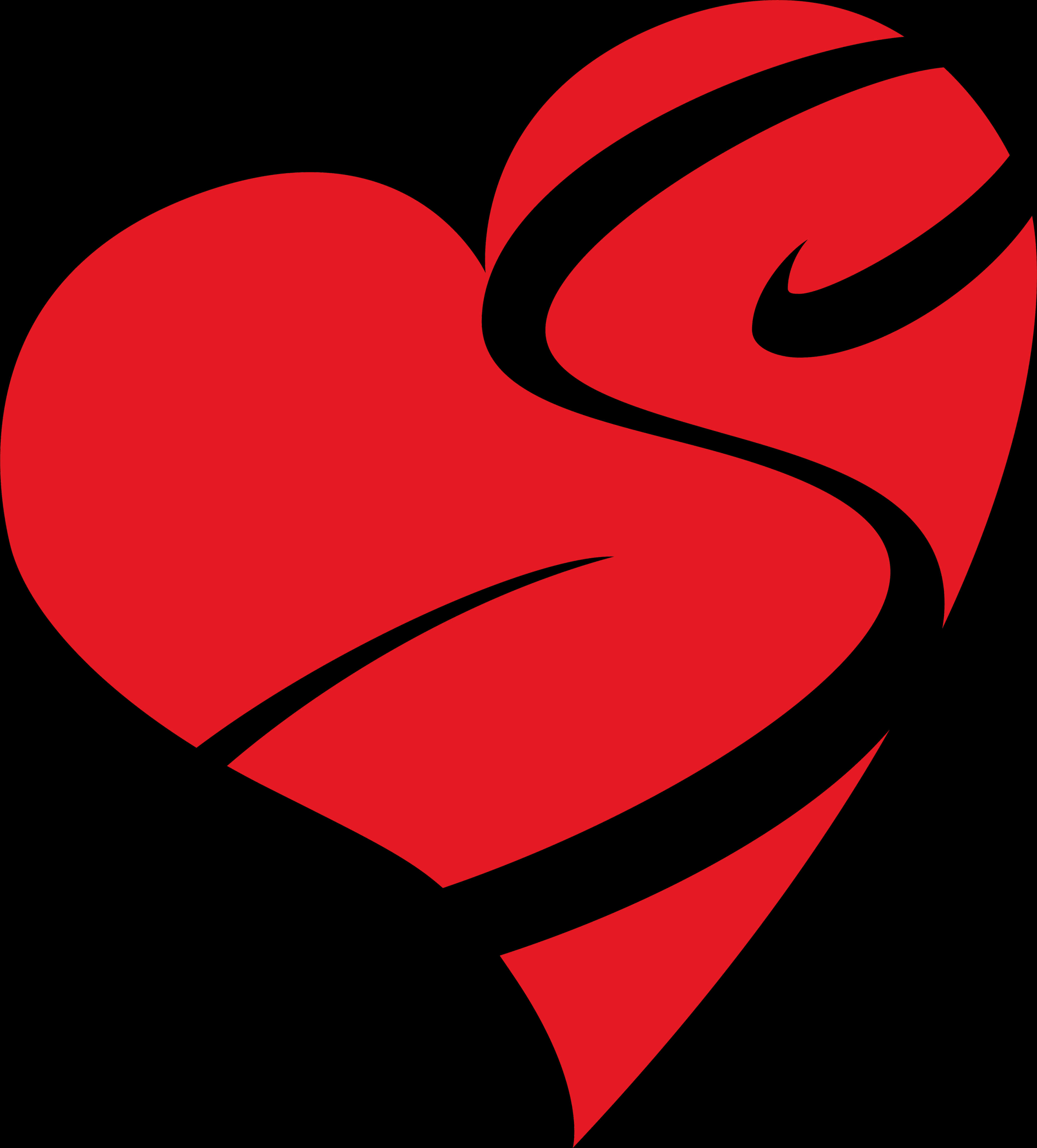 Stylized Red Heart Graphic PNG