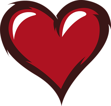 Stylized Red Heart Graphic PNG