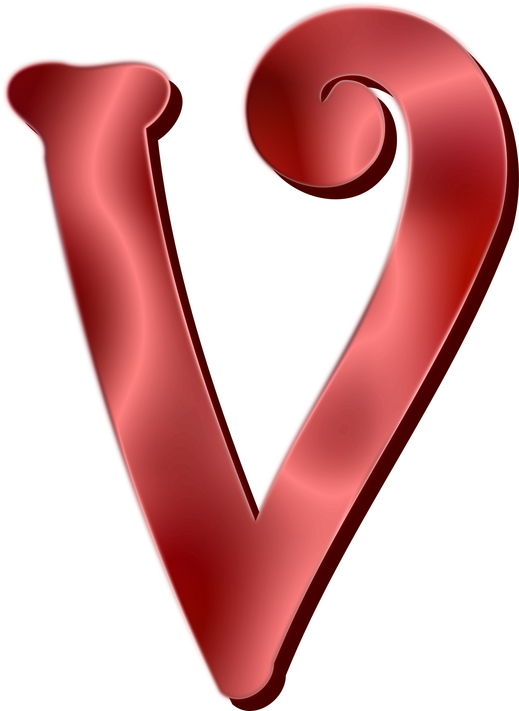 Stylized Red Letter V PNG